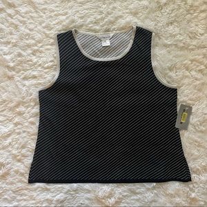 Black and white XL misook stripped tank top